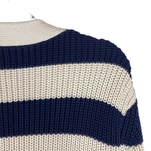 NWT Kule The Tempest Long Sleeve Button Front Cardigan Sweater Navy Cream Size S - Picture 5 of 8